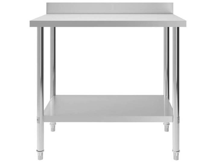 （SOLDES D'été）Table de travail de cuisine - RUIG-NEUF - PLAN DE TRAVAIL - Pour Hôtels - avec dosseret 100x60x93cm Inox 7315960