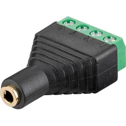 Terminalblock 4-pin > Klinke 3,5 mm Buchse (4-Pin, stereo) - Schraubbefestigung