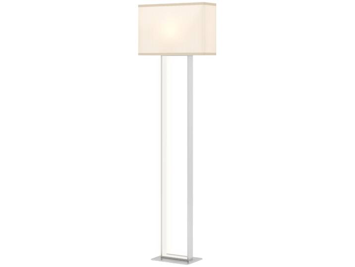 HOMCOM LED Stehlampe Stehleuchte mit Leinen-Lampenschirm, 3 Lichtfarben