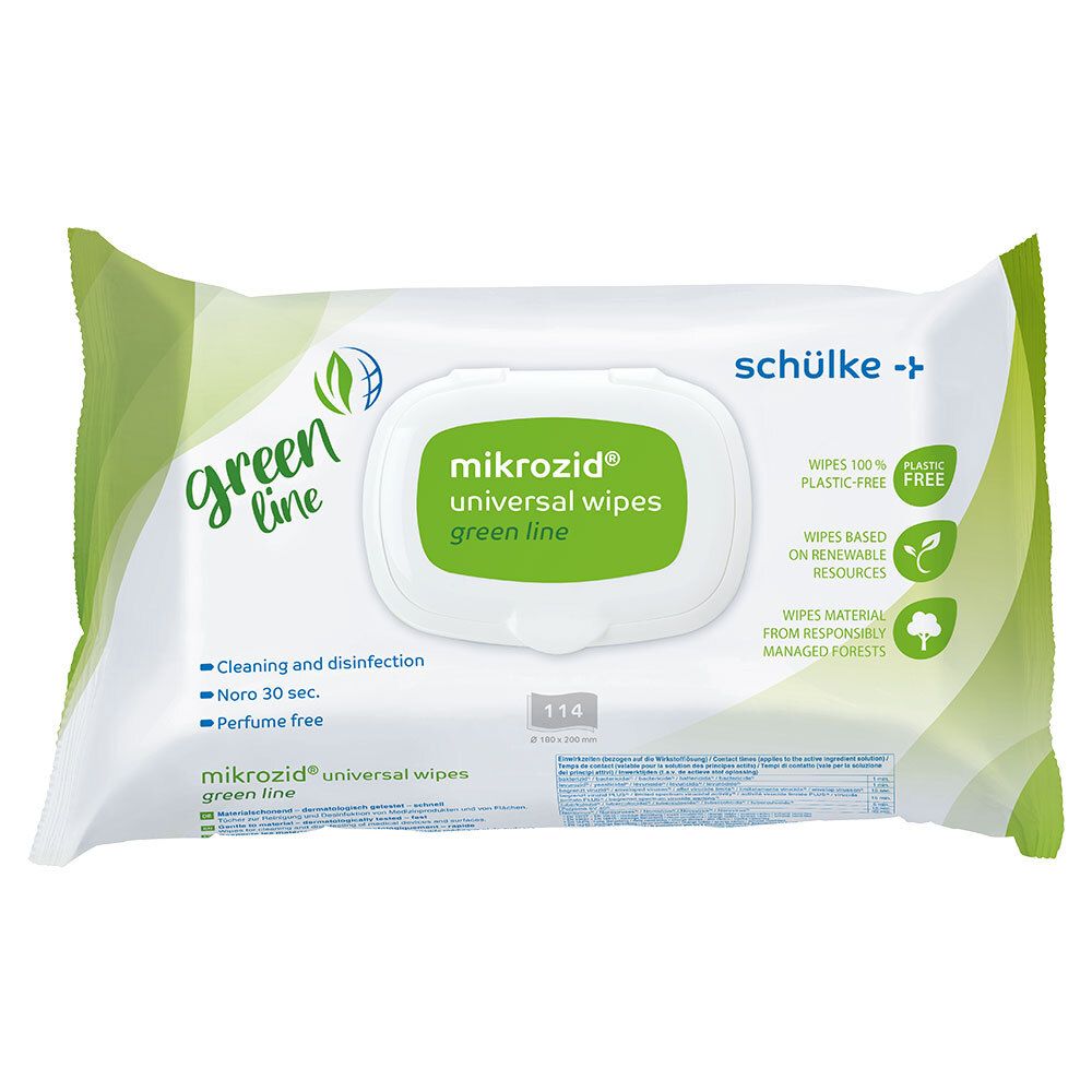Mikrozid universal wipes green line SP 114 St Tücher