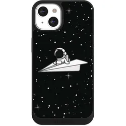 Nivocase Handyhülle für Apple iPhone 13 Hülle NIVOpure Case Schwarz Astronaut Comic Papier (Apple iPhone 13), Smartphone Hülle, Schwarz