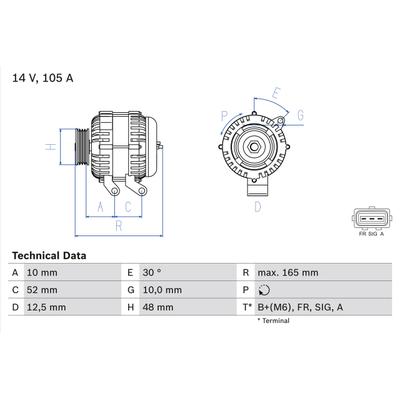 BOSCH Generator 0 986 080 440 für Ford
