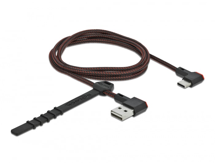 Delock EASY-USB 2.0 Kabel Typ-A Stecker zu USB Type-C Stecker gewinkelt 1m