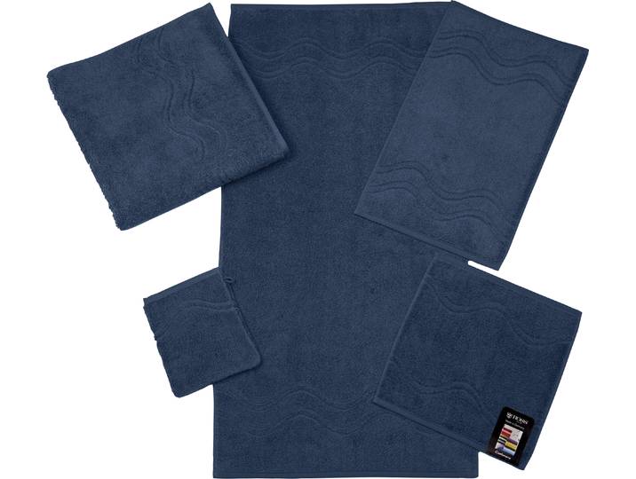Seiftuch ROSS Cashmere feeling , blau (nachtblau), B:30cm L:30cm, Frottier, Baumwolle, Handtücher, Seiftuch, mit Wellen-Bordüre