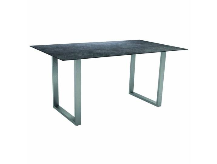 Stern Kufentisch Edelstahl/HPL Geradlinig &amp; pur, Industrial Tischbein mit Höhenausgleich