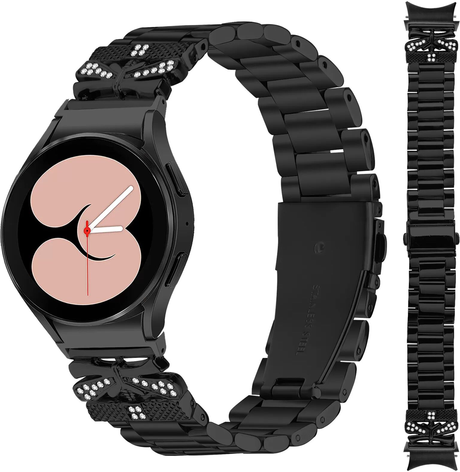 INF Galaxy Watch 4/5/6 Metallarmband Schwarz