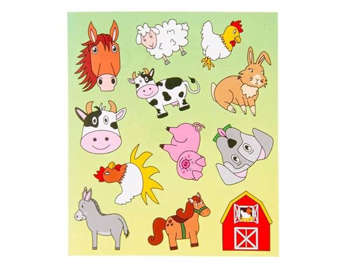 Jouetprive-sticker Sheet Farm Dieren 8551