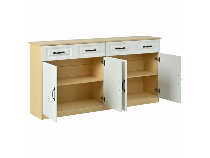 Buffet en mdf avec 4 tiroirs blanc 160 cm