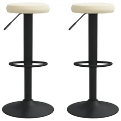 vidaXL Barhocker 2 Stk. Creme Samt
