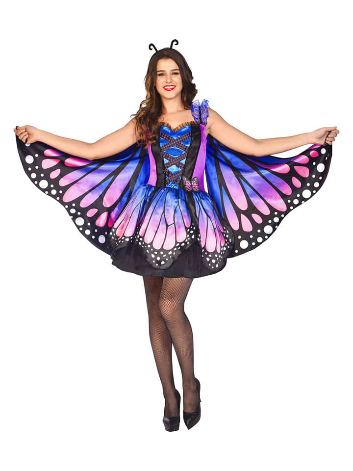 amscan 2tlg. Kostüm "Geheimnisvoller Schmetterling" in Lila/ Blau - XL