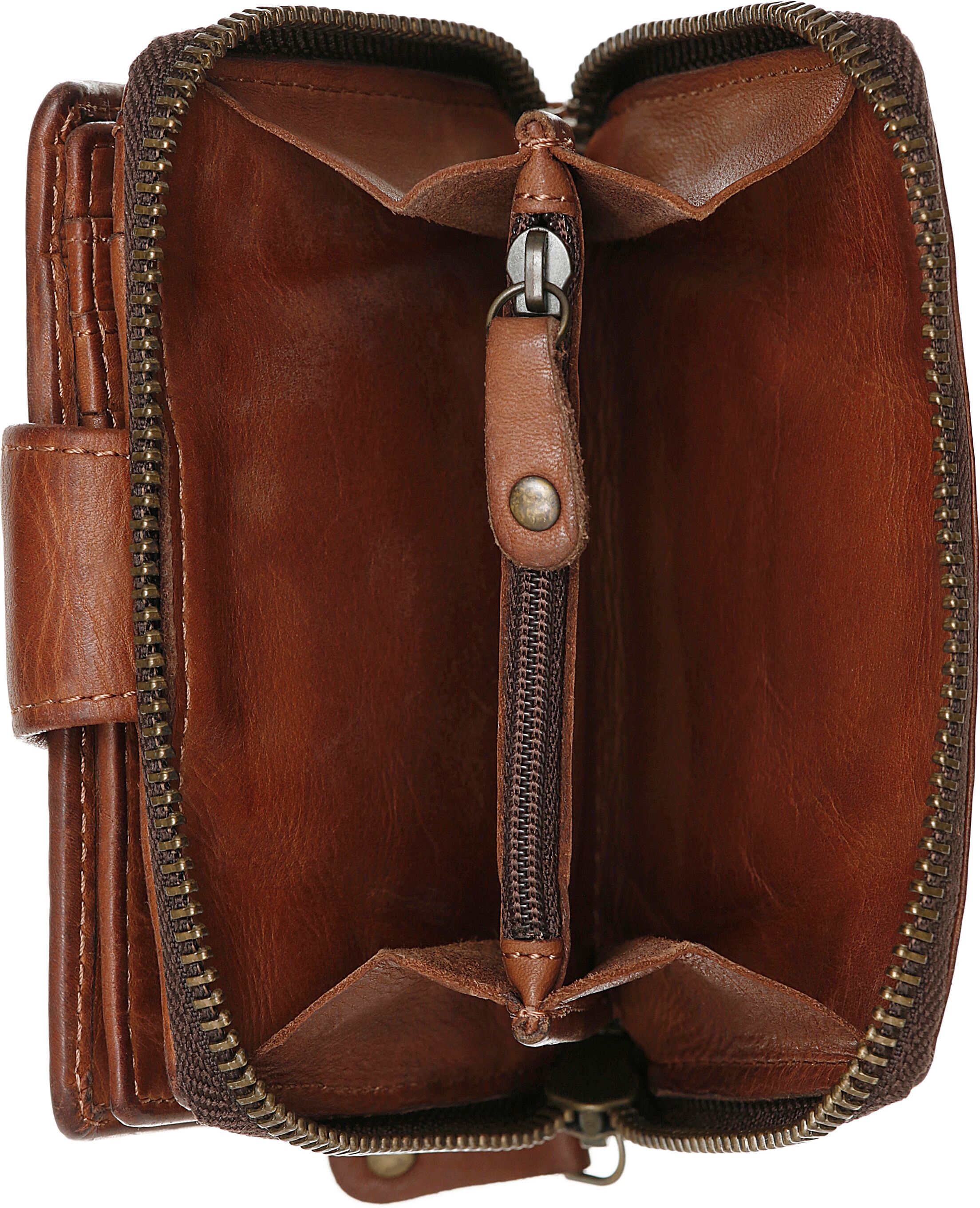 Geldbörse HARBOUR 2ND "Harbour Second Wallet Is", Damen, braun (cognac), Rindsleder, Kleinlederwaren Geldbörse, Unisex Geldbeutel, Portemonnaie mit Anker-Schmuckelement cognac Einheitsgröße