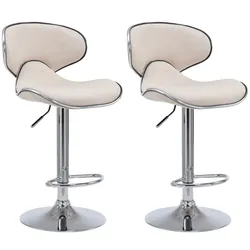 2er Set Barhocker Las Vegas V2 Stoff chrom