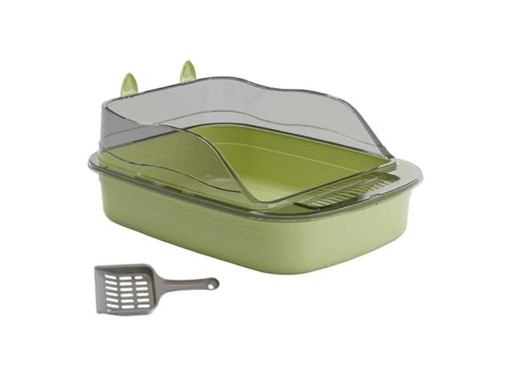 BVBFKSAA Katzenklo, Katzentoilette Spritzschutz Katzensandkasten mit(Green)