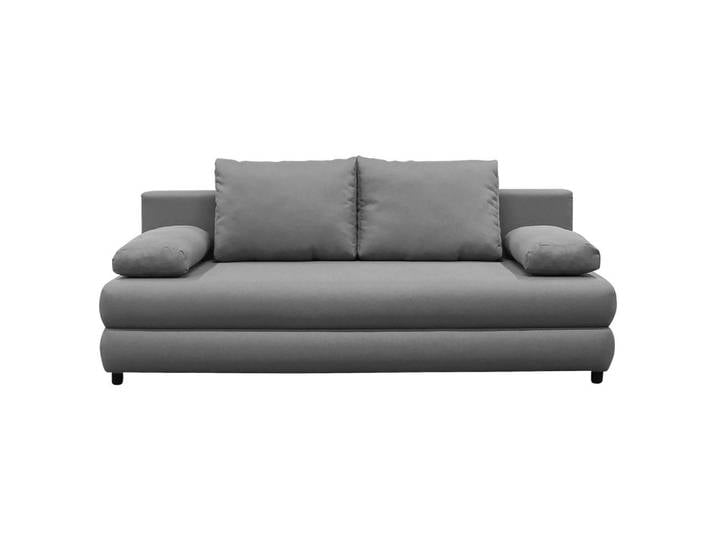 P & B Schlafsofa, Grau, Kunststoff, 2-Sitzer, Füllung: Schaumstoff, 200x88x87 cm, Wohnzimmer, Sofas & Couches, Schlafsofas, Schlafsofas mit Bettkasten