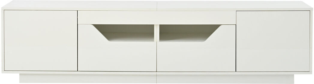 Metro High-Gloss Tv Stand For 75" Tvs - Led App Control, 2 Drawers, 2 Cabinets, Soft-Close Doors White 75"