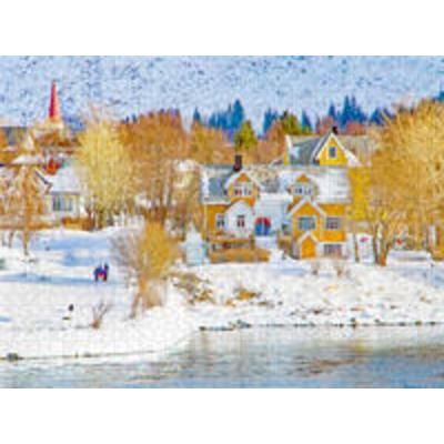 CALVENDO Puzzle Norwegisches Dorf | 1000 Teile Lege-Größe 64 × 48 cm Foto-Puzzle für glückliche Stunden