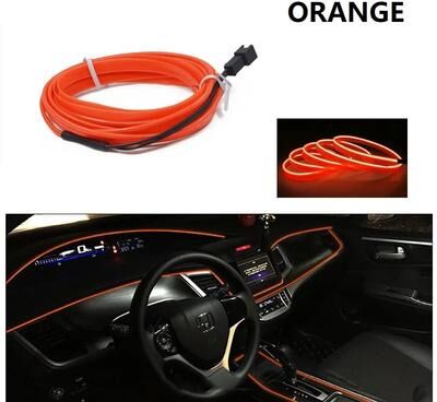 Inspired Living GlowDrive LED Car Interior Lights Ambient Dashboard Strip Kit orange 1m usb Plug