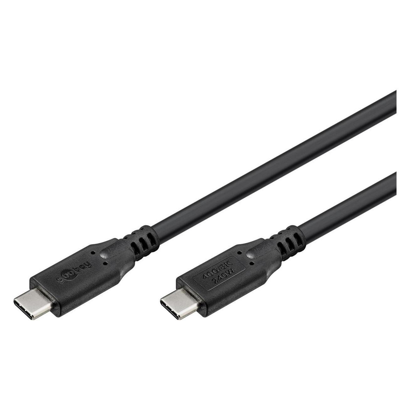 Goobay USB-C-Kabel, USB4, 100 W, 20 Gbit/s, Power Delivery, 1,5 m (1.50 m, USB 4, 100 W) (74196)