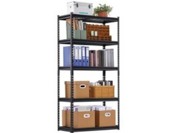 VEVOR Lagerregale, 907 kg, 5-stufiges Schwerlastregal für die Garage, 406,4x914,4x1828,8mm, verstellbares Steckregal, Industrieregal, Allzweckregal, Kellerregal für Küche, Lager, Keller, schwarz