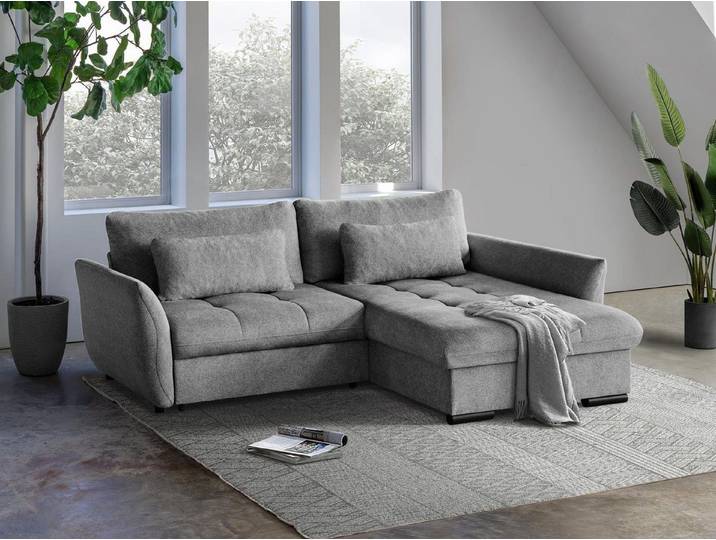 Beautysofa Ecksofa Caro, Lieferung beinhaltet die Einbringung in die Wohnung, 240 cm Corner Sofa, stilvoll Wohnzimmerecke, Bettfunktion