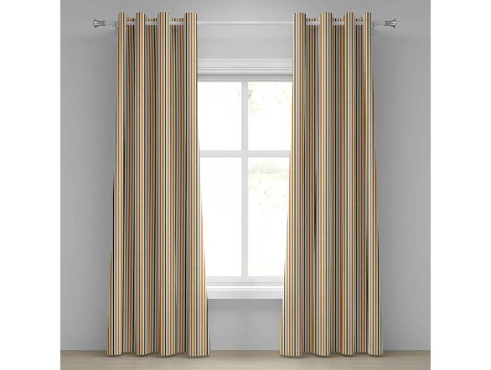 Ösenvorhang Retro Stripes 2er-Set 225cm Gelb/Braun/Senfgelb