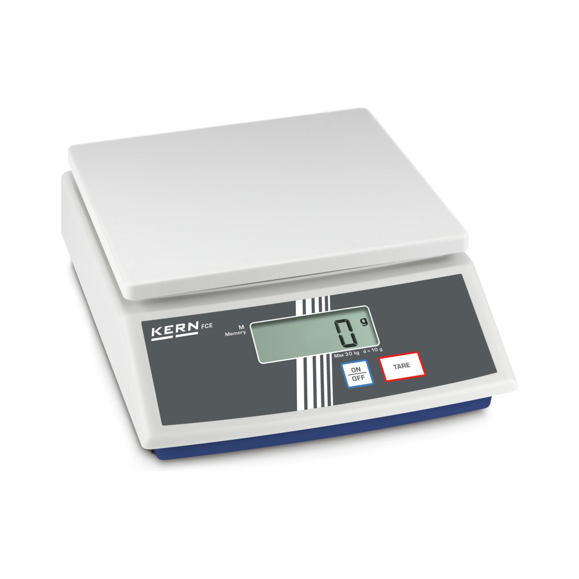 Kern Tischwaage FCE 15K5N+C kalibriert, Wägebereich 15000 g, Ablesbarkeit 5 g ; KERN & Sohn)