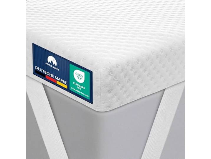 Hochwertiger Topper 100x200cm 7cm hoch - H2/H3 Matratzentopper mit weicher Gel-Memory- und stützender Komfortschicht - Ökotex 100 Zertifiziert - Bezug atmungsaktiv & waschbar