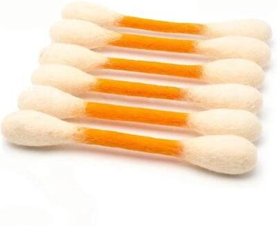 Inspired Living Giant Catnip Cotton Swab Kicker Toy For Indoor Cats Durable Dental Chew & Play Stick orange 6pcs