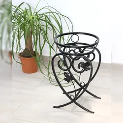 DanDiBo Blumenständer Metall Schwarz 49 cm Blumenhocker KW420 Pflanzensäule Pflanzenständer Blumensäule Klein