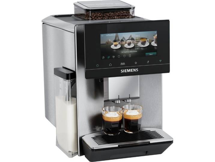 SIEMENS Kaffeevollautomat EQ900 TQ923E43, 41 versch. Getränke, XL-Getränke, Doppeltassenfunktion, farbiges 6.8'' TFT-Display, individuelle Aromaeinstellung, Edelstahl