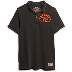 Superdry Herren Poloshirt - Vintage Athletic Polo, Logo, einfarbig Schwarz / M