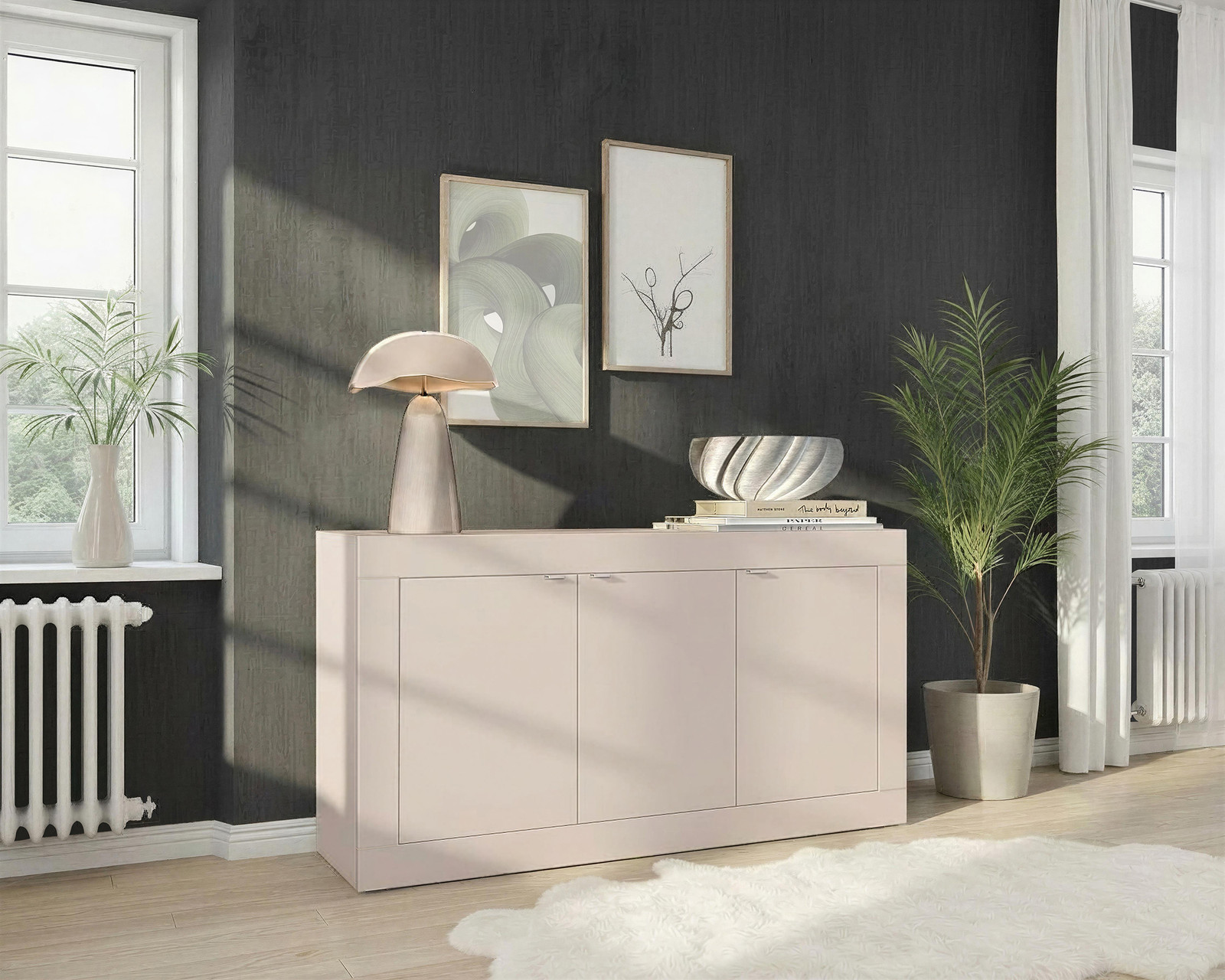 home24 Dressoir Basic beige 160 cm