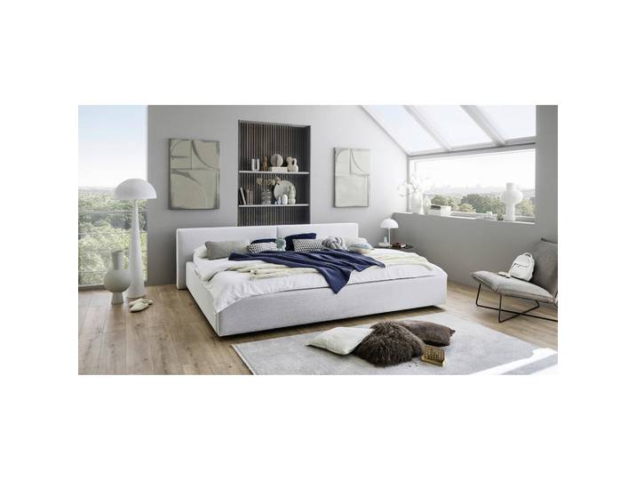 Boxxx Polsterbett, Hellgrau, Birke, Buche, vollmassiv, 240x200 cm, Reach, Stoffauswahl, in verschiedenen Größen erhältlich, Familienbett,individuelle Liegehärteeinstellung, Schlafzimmer, Betten, Familienbetten