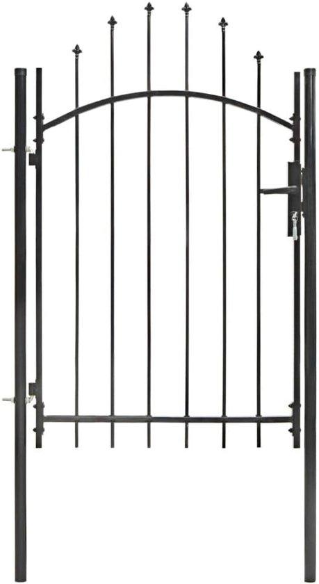 Famanu Gartenportal Stahl - Elegantes Design - 1x2 Meter - Schwarz