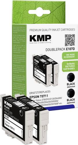 KMP Druckerpatrone ersetzt Epson T0711 Kompatibel 2er-Pack Schwarz E107D 1607,4021