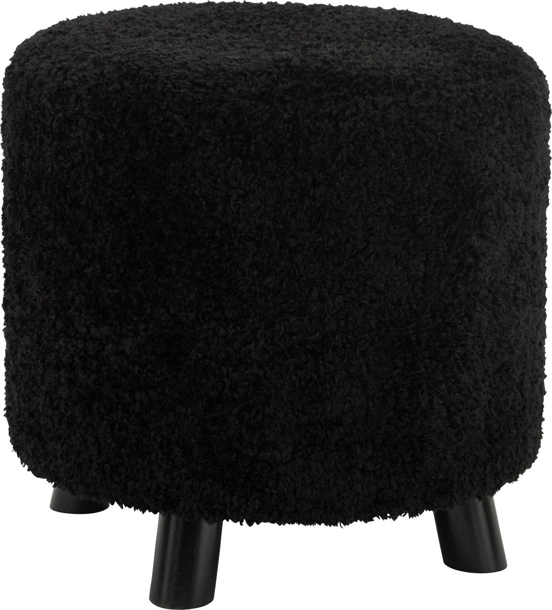 J-Line poef Schaap Poot zwart polyester