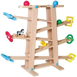 SpielMaus Holz Kugelbahn mit Rollelementen