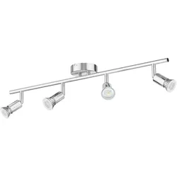 ledscom.de ledscom.de Deckenleuchte LUNARA, 4-flammig, Edelstahl, chrom matt, inkl. 4x LED GU10 Lampen (warmweiß, 21,6W, je 510lm, 45°)