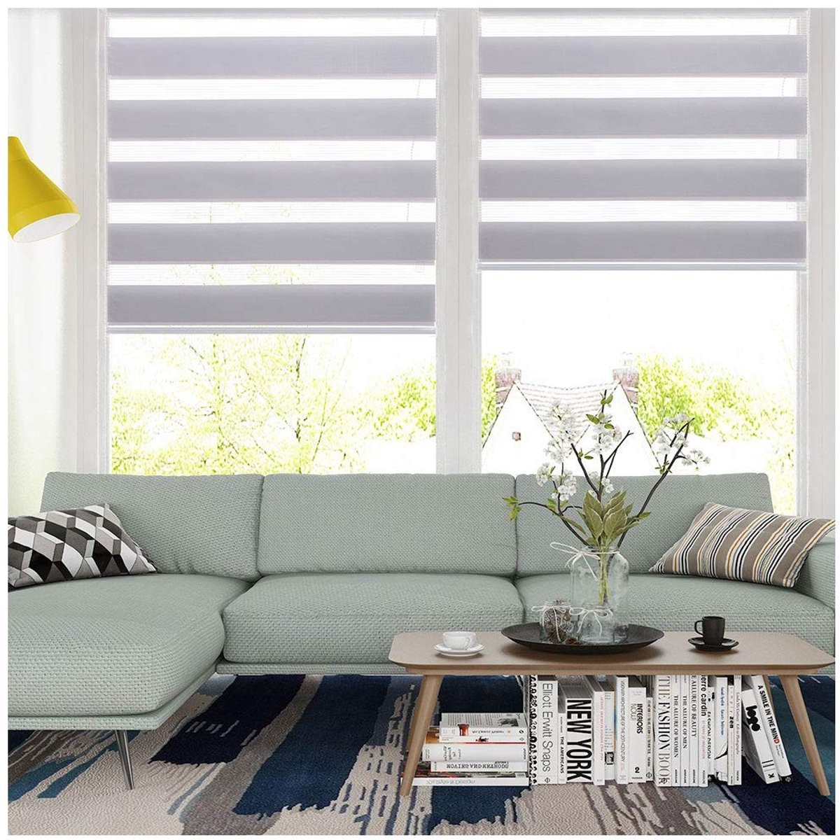Rolgordijn Easy Fix met Strepenpatroon inclusief accessoires
