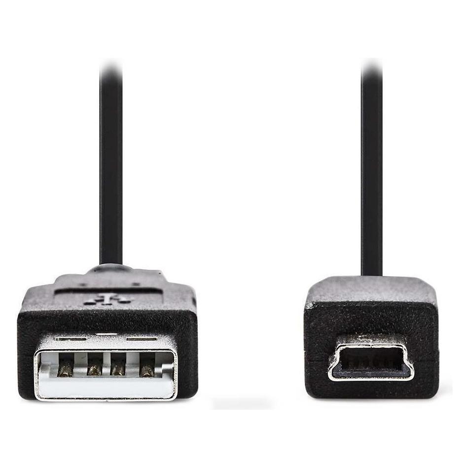 Nedis USB-Kabel | USB 2.0 | USB-A Stecker | USB Mini-B 5 pin Stecker | 480 Mbps | Vernickelt | 3.00 (3 m, USB 2.0) (CCGL60300BK30)