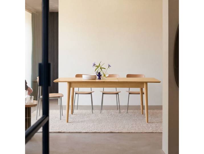 Ausziehbarer Tisch aus massivem Mangoholz, 4–6 Pers. - Natur - Mango