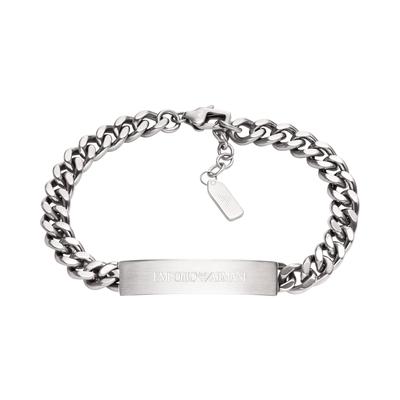 Armband EMPORIO ARMANI "Schmuck Geschenk Edelstahl", silber (edelstahlfarben), Armbänder, Damen, 20,5cm, Edelstahl, Armband