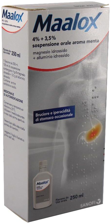 GMM FARMA Srl Maalox Sospensione Orale 4% + 3,5%, 250 ml