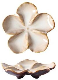 ModernMart Vintage Flower Shaped Ceramic Sauce Dish Multi Color Mini Decorative Plate d