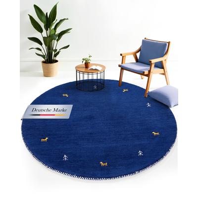 carpetfine "Gabbeh Uni, auch als Läufer und Rund erhältlich" rund 15 mm Höhe reine Wolle, handgewebt, Gabbeh Loom Tiermotiv, große Farbauswahl