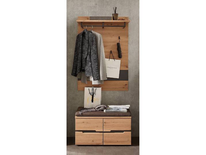 home24 Garderobeset 2-delig 80 x 167 x 38cm bruin/beige