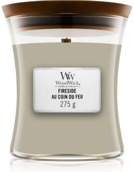 Woodwick Fireside Au Coin Du Feu vela perfumada com pavio de madeira 275 g. Fireside Au Coin Du Feu