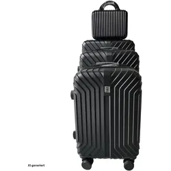 NTK-Collection Hartschalenkoffer 4er-Set Mabell Schwarz, Koffer, Schwarz