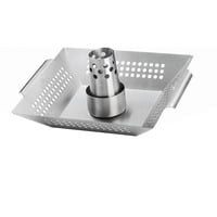 Edelstahl Geflügelhalter & Gemüsekorb, Grillkorb silber