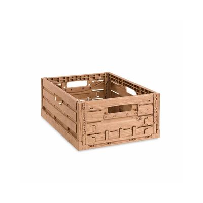 PROREGAL Klappbox Active Lock Holzdekor, HxBxT 16,5x30x40cm,Braun, 22,6 Liter, Kiste, Faltbox, Transportkiste, Obstkiste, Gemüsekiste
